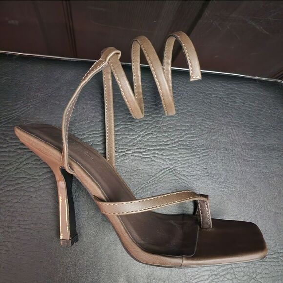 Nasty Gal Square Toe Wrap Around Stiletto Heels - Picture 8 of 14